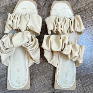 Circus by Sam Edelman Beige Ruffle Sandals